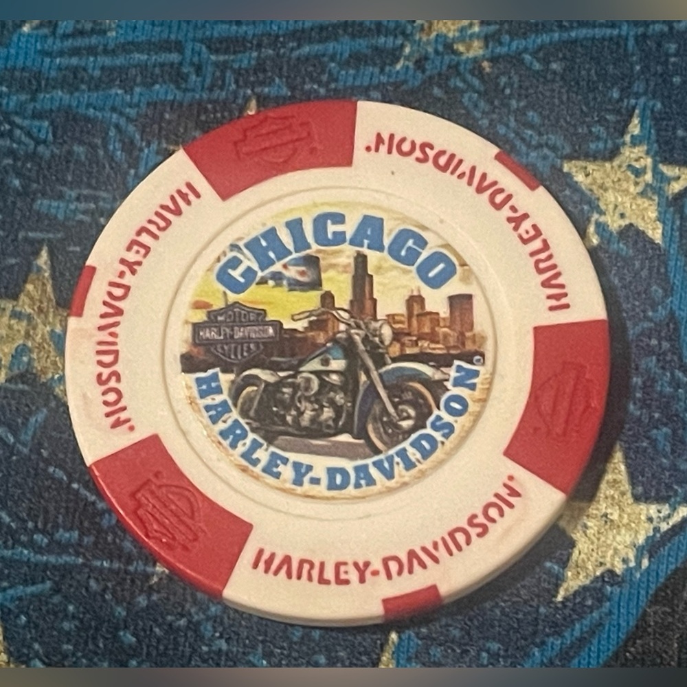 Chicago Harley Davidson Motorcycles Dealership Clay Poker Chip